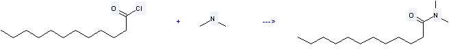 N,N-Dimethyldodecanamide is prepared by reaction of dimethylamine with dodecanoyl chloride.
